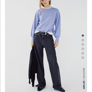 Zara Ruched Sweatshirt Size S